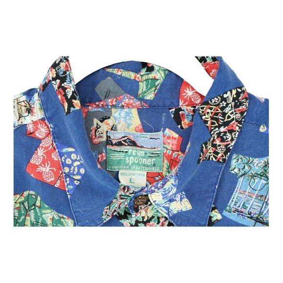 Vintage 80’s Reyn Spooner Hawaiian Shirt Tiki Aloha Pattern - Size Large Rare !! - Picture 6 of 6
